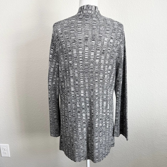EILEEN Fisher Open Front Cardigan Sweater Gray Silk Organic Linen Women's M - Picture 4 of 7